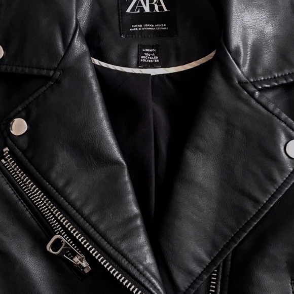 ZARA Faux Leather Biker Jacket - Picture 3 of 5